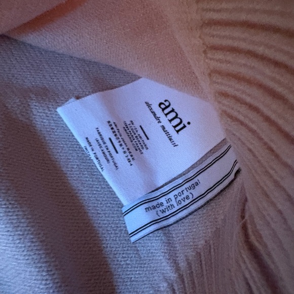 Ami Light Beige Crewneck Sweater with Heart Logo - Picture 5 of 5